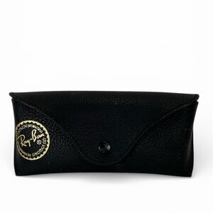 Ray Ban Sunglasses Case Only Black Faux leather Snap button closure